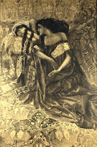 Tamara e Demon. Ilustração do poema O Demônio, de Mikhail Lermontov, 1890-1891