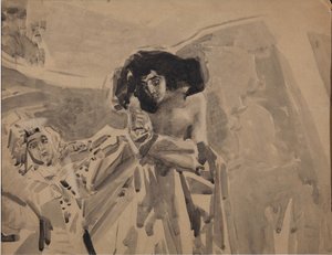 Tamaras Dance. Ilustração do poema O Demônio, de Mikhail Lermontov, 1890-1891 de Mikhail Aleksandrovich Vrubel
