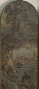 Tríptico de Vênus, Amor e Paris O Julgamento de Paris, parte central, 1893 de Mikhail Aleksandrovich Vrubel