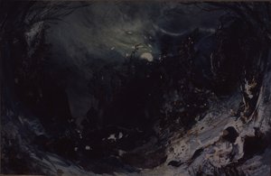 Desenho de palco para a ópera O Poder do Fio, de A. Serov, 1871 de Mikhail Ilyich Bocharov