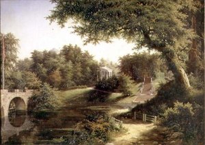 Vista nos Jardins de Pavlovsk (óleo sobre tela)