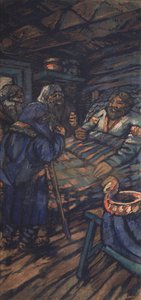 Casamento do Grão-Duque Vladimir I. Svyatoslavich Triptych, painel lateral, década de 1920 de Mikhail Nikolayevich Yakovlev