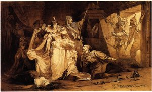 A prisão de Marina Mniszech, 1860 de Mikhail Osipovitsch Mikeshin