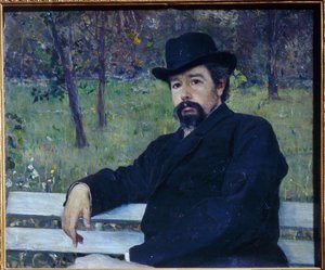 Retrato do Pintor Nikolai Alexandrovich Yaroshenko de Mikhail Vasilievich Nesterov