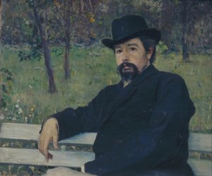 Retrato do pintor Nikolai Alexandrovich Yaroshenko de Mikhail Vasilyevich Nesterov