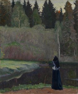 O rouxinol está cantando, 1918 de Mikhail Vasilievich Nesterov