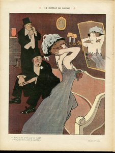 Ilustração de Miklos Vadasz (1884-1927) em Le Rire, 07/03/08 - O contrato de aluguer - Prostituição, Arquitectura interna