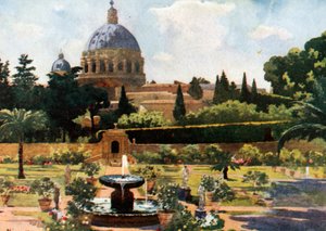 O jardim afundado, o Vaticano, Roma