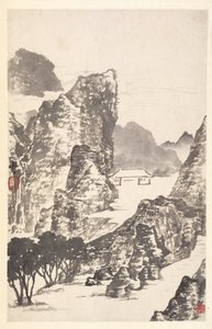 Paisagem após Mi Fu, 1788. de Min Zhen
