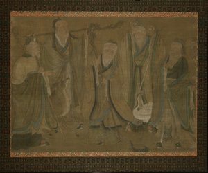 Cinco sábios, do 15o ao início do 16o século de Ming Dynasty Chinese School