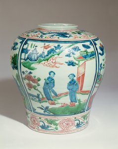 Jarra oviforme policroma de Swatow, final do século XVI (cerâmica)