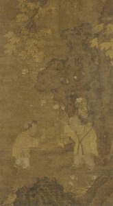 Dois meninos, tocando, com, a, fantoche, de, um, leão, 15th-16th, century
