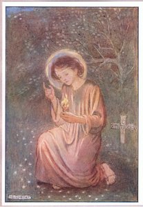 Ajoelhou-se sobre a relva orvalhada (cor litho) de Minnie Didbin Spooner