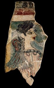 La Parisienne: fragmento de afresco representando uma pré-tensão de perfil. De Cnossos (knossos). Arte minóica, por volta de 1500-1450 AC. Museu Arqueológico de Heraklion. Creta, Grécia. - La Parisienne (aka the Minoan Lady): fragmento de um afresco repres