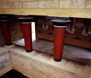 Arte Grega: a grande escadaria do Palácio de Cnossos, Grécia. de Minoan