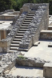 Parte oriental do palácio do Rei Minos em Knossos entre a rainha megaron e a corte central. Creta. 1600-1450 A.C. de Minoan