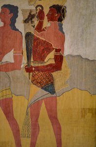 Reconstrução do afresco da procissão de Minoan
