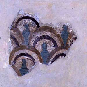 Faixa espiral e flores de Knossos, Creta, c.1500 a.C. (fresco) de Minoan