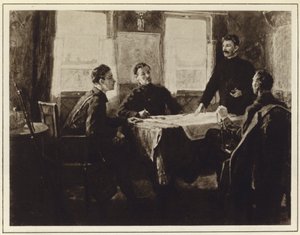Joseph Stalin no vagão de sede em Tsaritsyn, Guerra Civil Russa