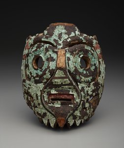 Máscara, possivelmente de Tlaloc, c.1350-1521 (madeira, turquesa, concha, linhita e resina)