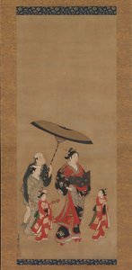 Cortesã em Parade, final da década de 1730 e início da década de 1740. de Miyagawa Issho