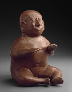 Vaso de efígie feminina sentada de Moche Moche