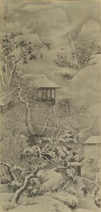 Paisagem de neve de Mochizuki Gyokusen