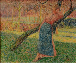Mulher em um pomar de Modeste Huys