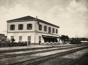 Construir um império na era fascista: Estação ferroviária de Asmara, 09/05/1936 (foto a p/b) de Modestino Baldinetti