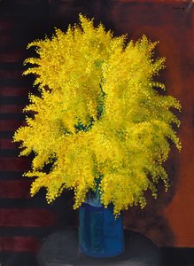 Bouquet de Mimosas, c.1930 (óleo sobre tela) de Moise Kisling