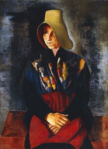 Retrato da mãe de Renee Kisling; Portrait de la Mere de Renee Kisling de Moise Kisling