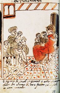 A multiplicação dos israelitas no Egito. O Codex Choumach Quadro Pentateuco de Moisés dal C de Moise del Castellazzo