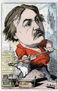 Retrato de Gustave Dore, cartunista e gravador 1832-1883 em "Le Trombinoscope" de Touchatout, caricatura de B. Moloch de 1882 (1849-1909). Coleção particular. de Moloch