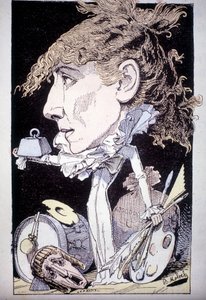 Desenho animado de Henriette Rosine Bernard, também conhecida como Sarah Bernhardt de Moloch