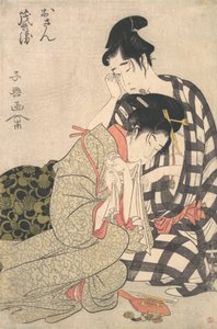 Amantes desconsolados, c. 1800. de Momokawa Shiko