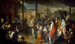 O voto dos cidadãos de Carmarthenshire para acabar com a peste de 1630 de Moneta Jr. Sleet