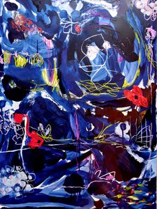 Abstrato em azul dinâmico de Monika Riethmueller