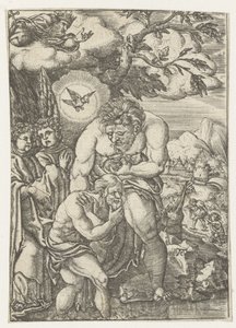 Baptismo de Cristo na Jordânia de Monogrammist AC