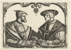 Charles V e Ferdinand I de Monogrammist CB met boom (attributed to)
