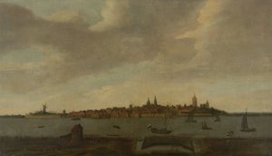 Vista de Heusden de Monogrammist FK (Noordelijke Nederlanden)
