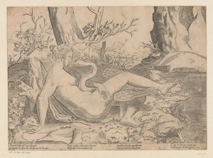 Leda e o cisne de Monogrammist IHS