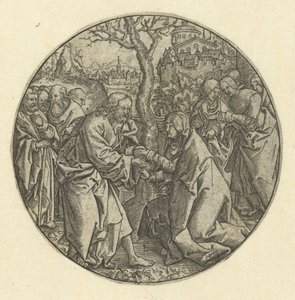 Cristo despede-se de Maria de Monogrammist L (graveur, Nederland)