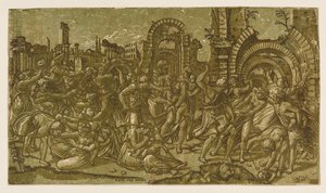 O Massacre dos Inocentes Depois de Rafael, 1544. de Monogrammist NDB