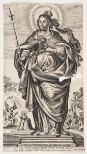 Virgem Maria com coroa e cetro de Monogrammist s.W.