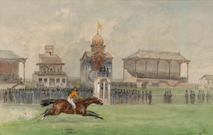 Corridas de cavalos no Freudenau em Viena 1884
