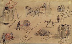 Tipos vienenses 1883 (esboços da Ringstrasse)