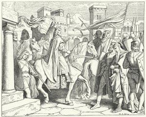 Carlos Magno entrando em Pavia, 774 (gravura) de Moritz Ludwig von Schwind