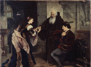 Le mariage de Romeo et Juliette. Cena inspire de la peça de teatro de William Shakespeare (1564-1616). Peinture de Moritz Ludwig von Schwind (1804-1871), huile sur toile, art autrichien, milieu 19th siecle, romantisme. Museu de História e Arte, Tcherep
