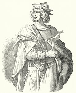 Walther von der Vogelweide, poeta lírico médio-alto alemão (gravura)