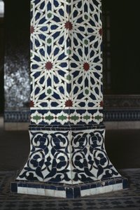 Kasbah de Thamiel glaoui, zellij tilework, detalhe (cerâmica)